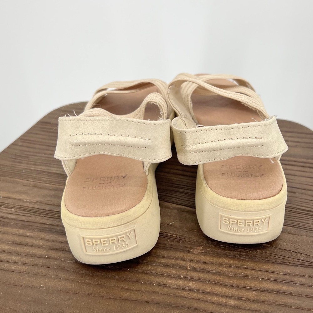 Sperry Plushstep Cream Platform Strappy Sandal 6.5M Coastal Grandma Boho - Picture 3 of 8